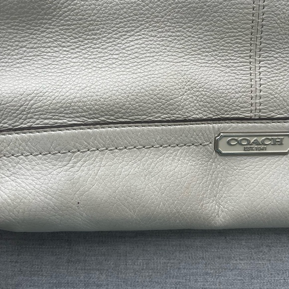 Coach Park Parchment Leather Satchel Carrie All Tote Bag - Picture 14 of 16